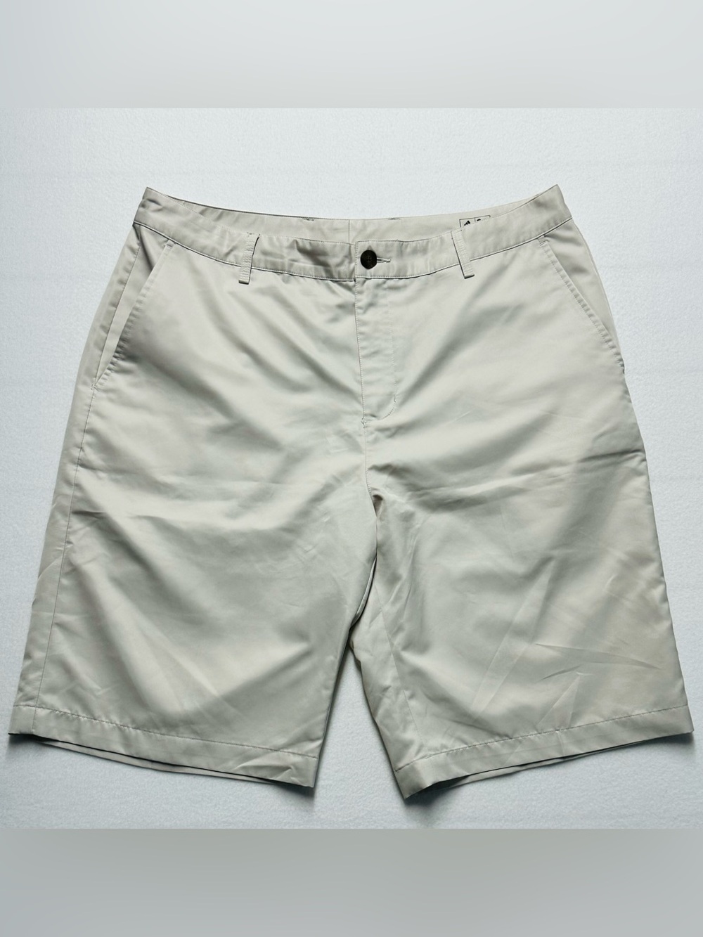 adidas Men’s Golf Shorts 34 Beige ClimaLite Flat Front 11” Inseam